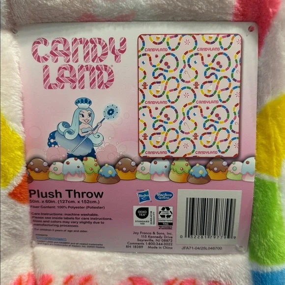 Candy Land Plush Throw blanket 50” x 60” NWT - Picture 3 of 4